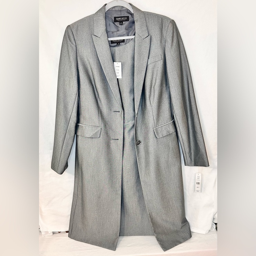 John Meyer Collection Shark Color Set Of 2 Jacket And Formal Midi Dress Size 8